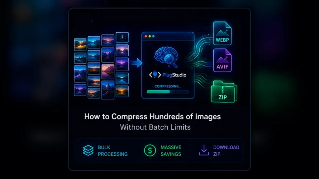 Unlimited bulk image compressor for converting multiple images to WebP and AVIF